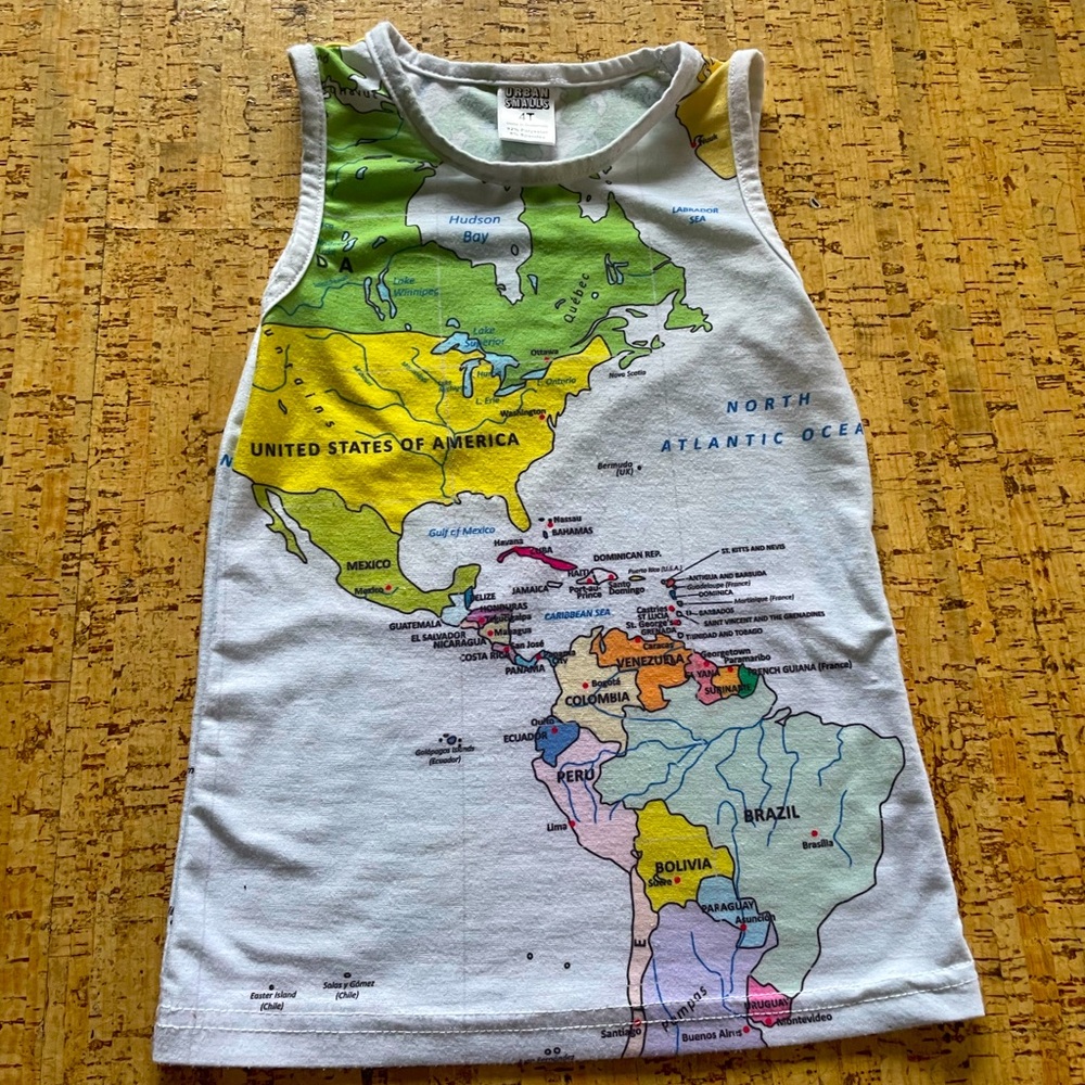 Urban Smalls kids world map tank